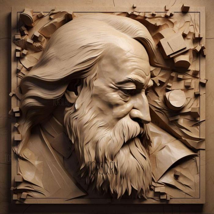 Johannes Brahms 4 stl model for CNC